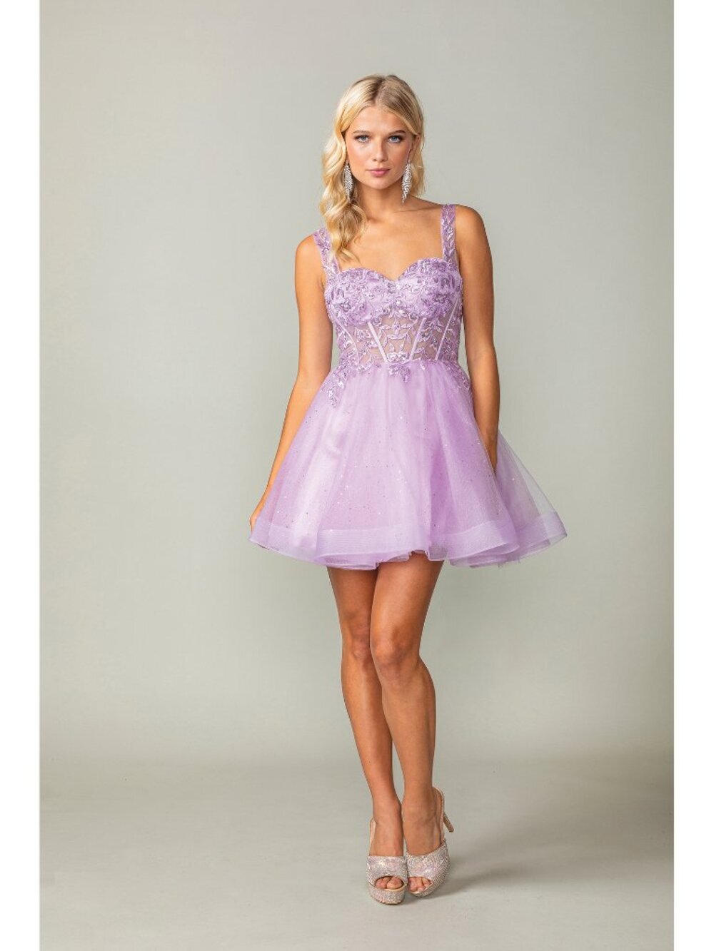 NEW LILAC Evening Gown Floor Length Formal Elegant Stunning 3390